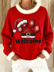 Women's Christmas Paw Print Tops