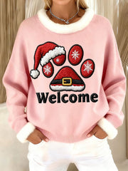 Women's Christmas Paw Print Tops