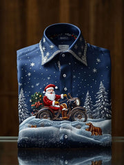 Men's Luxury Christmas Business Art Printed Shirt