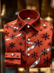 Men's Christmas Art Business Style Printed CasuaL Shirt