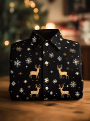 Men's Business Style Christmas Art Printed Shirt