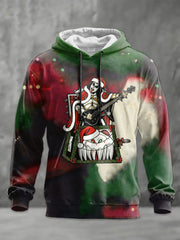 Men's Rock Band Merry Christmas Printed Hoodie