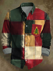 Men's Christmas Art Business Style Printed Shirt