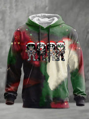Men's Rock Band Merry Christmas Printed Hoodie