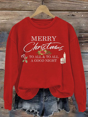 Women's Merry Christmas print polyester sweatshirt