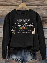 Women's Merry Christmas print polyester sweatshirt