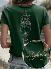 Women's Movie-Inspired Glasses Print T-Shirt