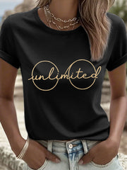 Women's Movie-Inspired Glasses Print T-Shirt