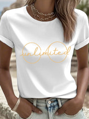 Women's Movie-Inspired Glasses Print T-Shirt