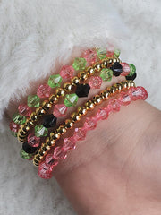 Movie Inspired Pink & Green Bead Bracelet