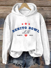 Women's Retro Puerto Rico Print Hoodie