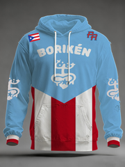 Men's Puerto Rico Oversized Drop-Shoulder Hoodie with Pockets