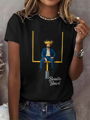 Women's Bunny Football Music Lover T-shirt