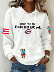 Women's Funny Bunny Football Music Lover Printed Hoodie