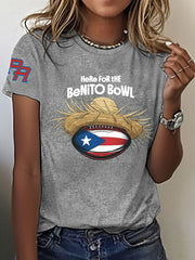 Women's Bunny Football Music Lover Printed T-Shirt