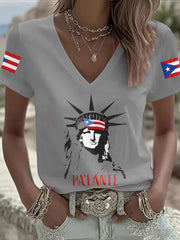 Women's Puerto Rico Art Printed T-Shirt