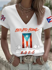 Women's Bunny Football Music Lover Printed T-shirt