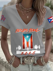 Women's Bunny Football Music Lover Printed T-shirt