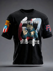 Unisex Bunny Football Music Lover Printed T-shirt