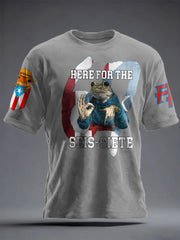 Unisex Bunny Football Music Lover Printed T-shirt