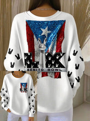 Women's Bunny Music Football Lover Printed Sweatshirt