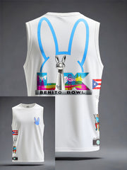 Unisex Bunny Football Music Lover Printed Tank Tops