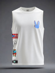 Unisex Bunny Football Music Lover Printed Tank Tops