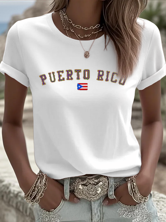 Women's Puerto Rico Iron On Short Sleeve T-Shirt