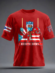 Unisex Bunny Football Music Lover Printed T-shirt