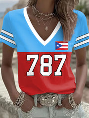 Women's Bunny Football Music Lover Printed T-shirt