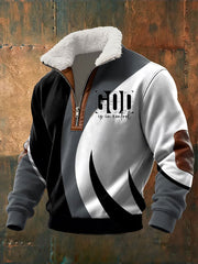 Men's God Is In Control Baggy Zip-up Hoodie