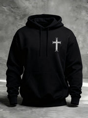 Men's Trained By The Corps Redeemed By The Cross Printed Casual Hoodie