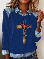 Women's flower faith Print Sweatshirt