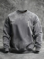 Men's Trained By The Corps Redeemed By The Cross Printed Casual Sweatshirt
