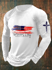 Men's Veteran Faith Print long sleeve T-shirt