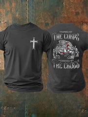 Men's Trained By The Corps Redeemed By The Cross Printed Casual T-shirt