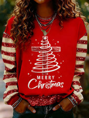 Women's Christmas Cross Print Casual Sweatshirt