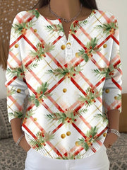 Women's Christmas Print Knit Top