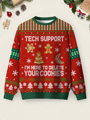 Women's Tech Support Computer Programmer Red Ugly Christmas Sweater