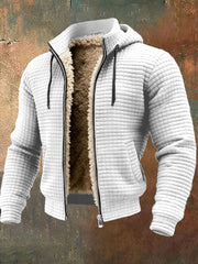 Men's Retro Textured Warm Multi-pocket Outdoor Jacket