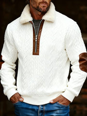 Men's Retro Casual Plaid Printed Fur Collar Zip-Up Top