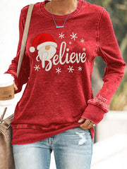 Women's Christmas Believe Casual Sweatshirt