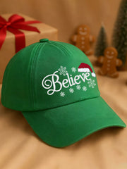 Unisex Christmas Believe Print Hat