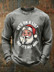 Men's Santa Claus FDT Waffle Print Casual T-Shirt