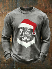 Men's Santa Claus FDT Waffle Print Casual T-Shirt