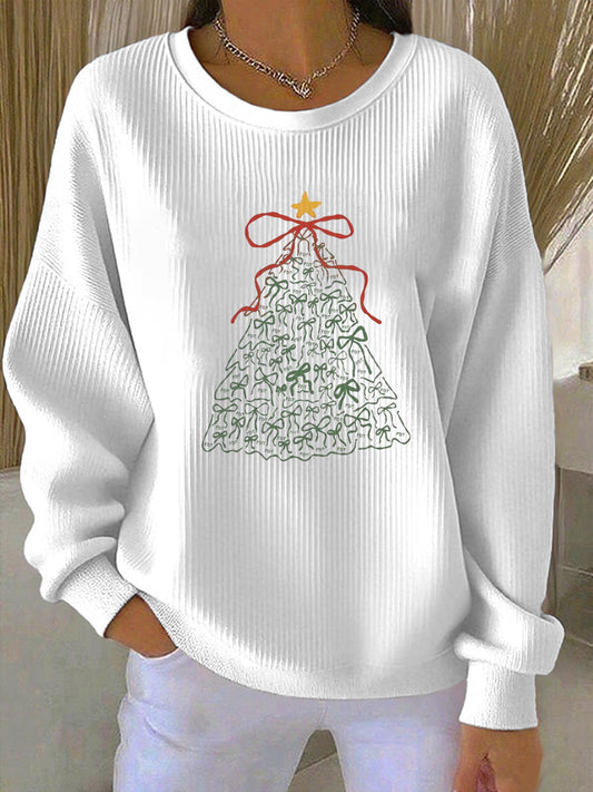 Women's Christmas Tree FDT Print Casual Sweatshirt