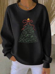 Women's Christmas Tree FDT Print Casual Sweatshirt