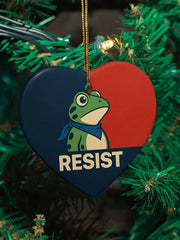 Merry Resistmas Portland Frog Printed Acrylic Decorative Ornament