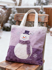 Purple Art Christmas Alzheimer's Awareness Printed Canvas Bags