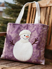 Purple Art Christmas Alzheimer's Awareness Printed Canvas Bags